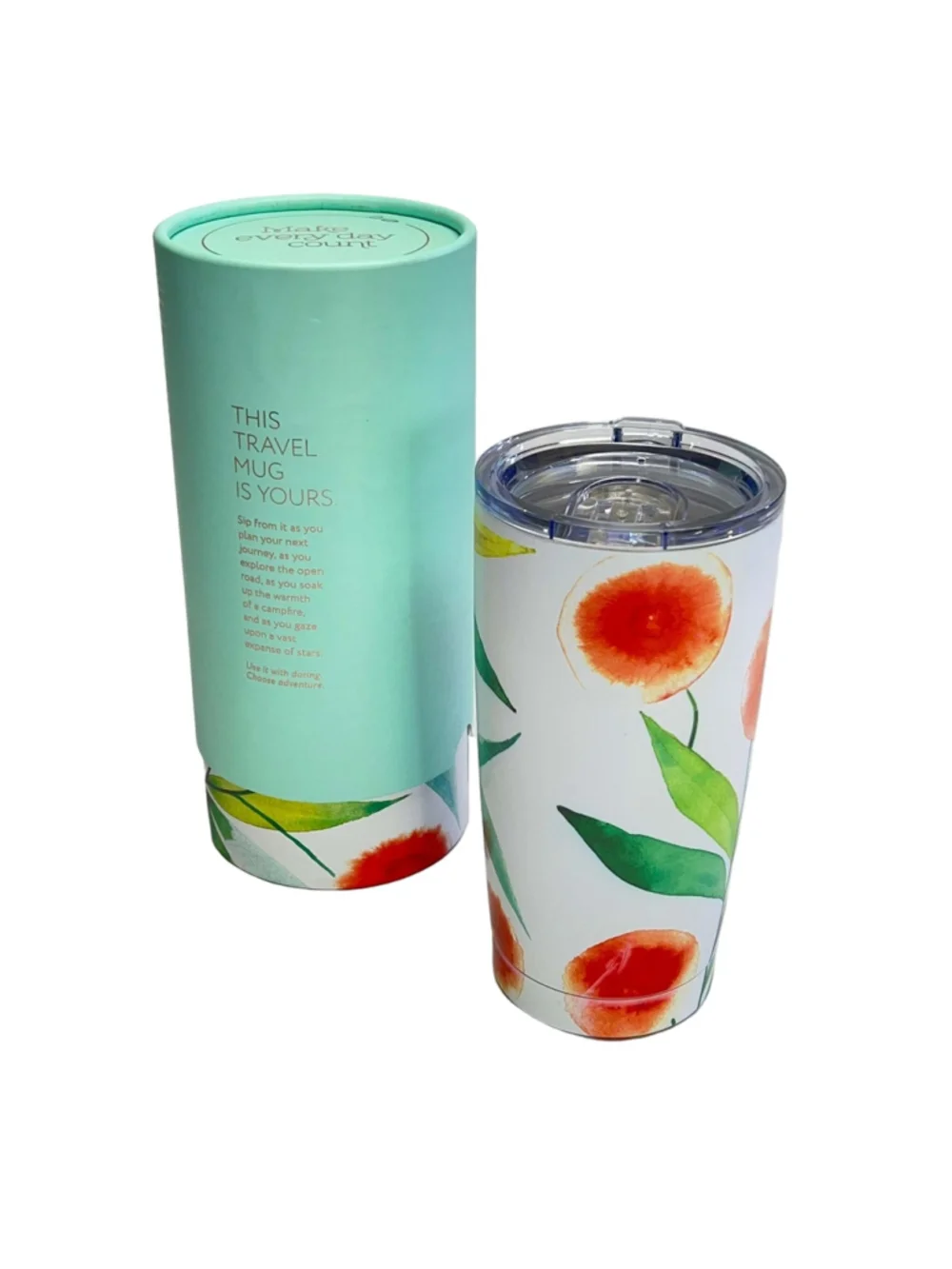 Christian Art Gifts Make Every Day Count Orange Blossoms Stainless Steel Mug